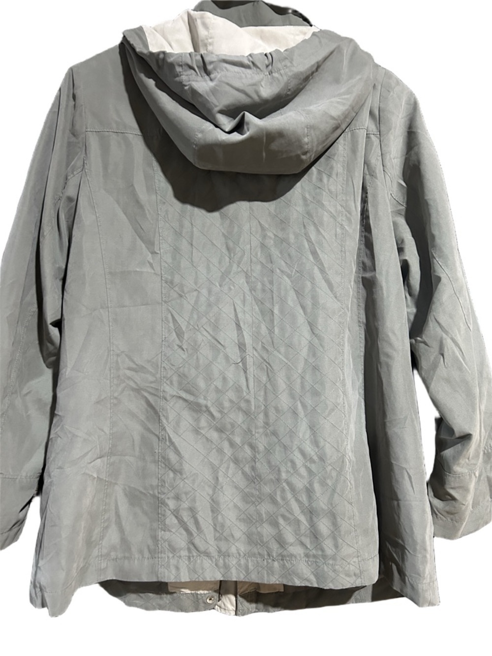 Alia Light Gray Women’s Hooded  light Jacket Size L/P - Picture 2 of 8
